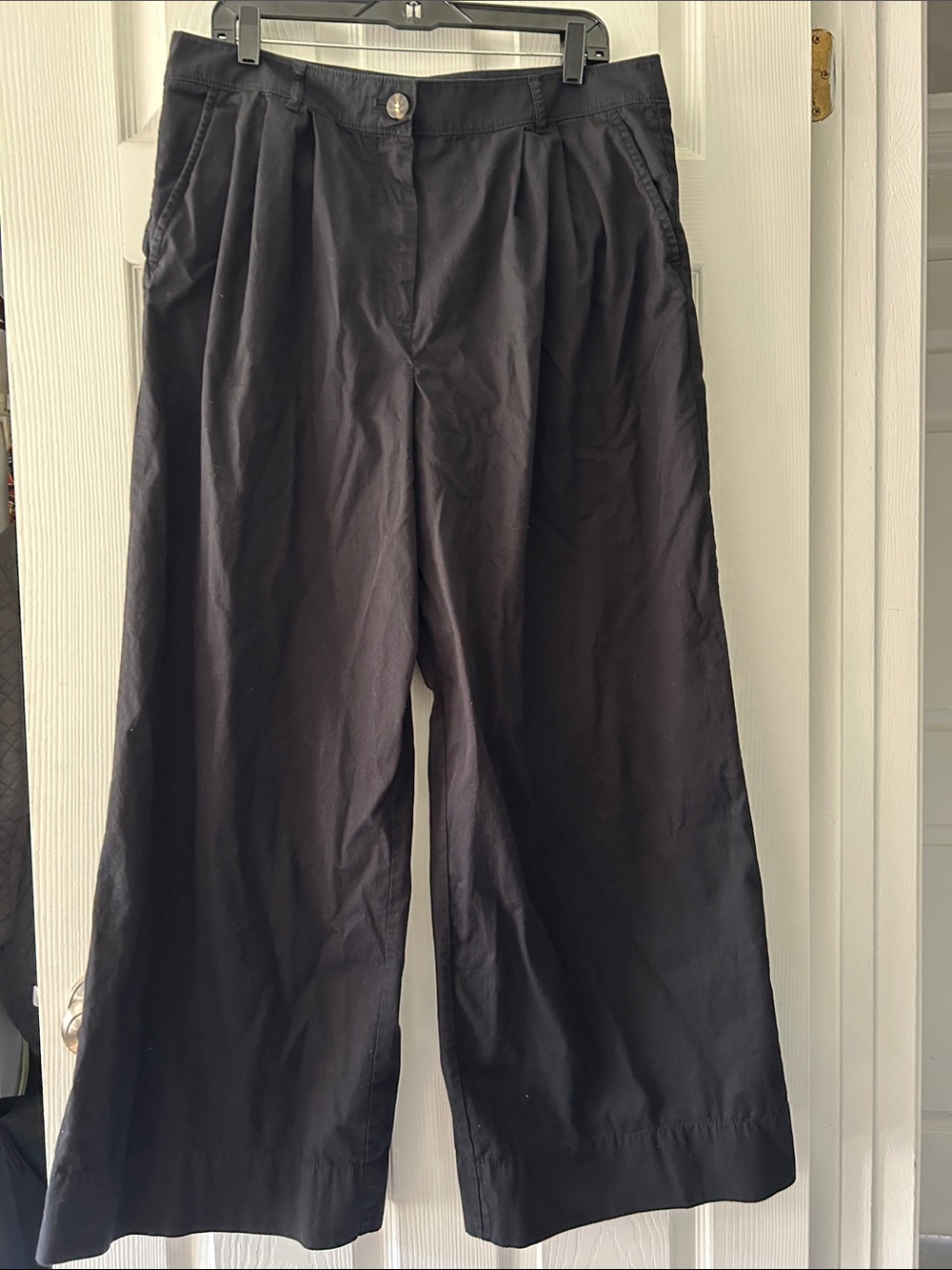100% Cotton Pleated Wide Leg Pants